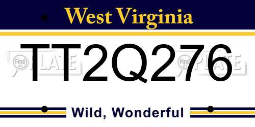 TT2Q276 West Virginia License Plate