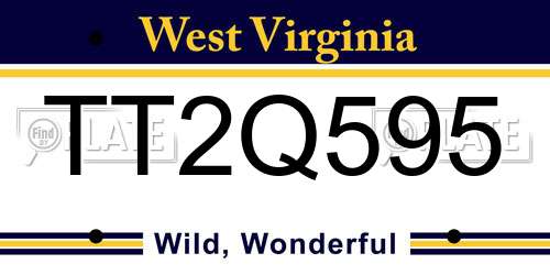 TT2Q595 West Virginia License Plate