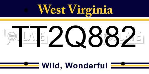 TT2Q882 West Virginia License Plate