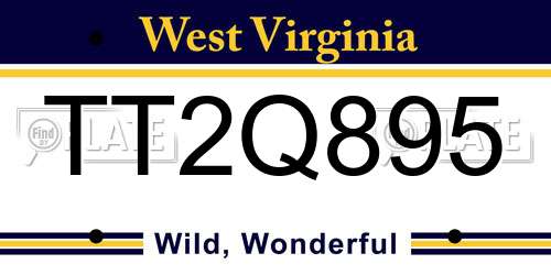 TT2Q895 West Virginia License Plate