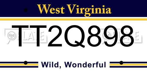 TT2Q898 West Virginia License Plate