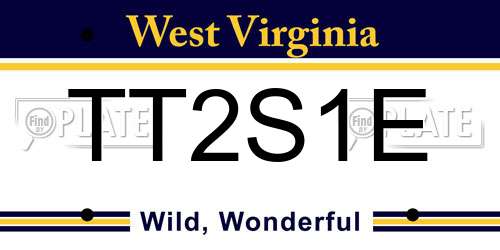 TT2S1E West Virginia License Plate
