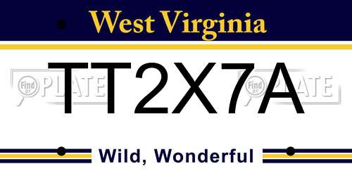 TT2X7A West Virginia License Plate