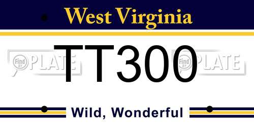TT300 West Virginia License Plate