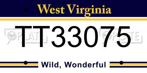 TT33075 West Virginia License Plate