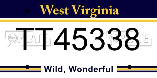 TT45338 West Virginia License Plate