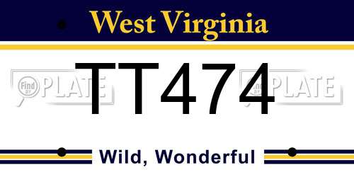 TT474 West Virginia License Plate
