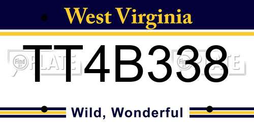 TT4B338 West Virginia License Plate