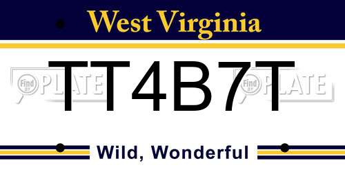 TT4B7T West Virginia License Plate