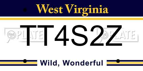 TT4S2Z West Virginia License Plate