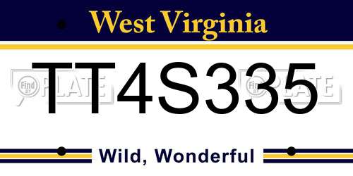 TT4S335 West Virginia License Plate