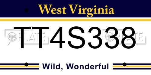 TT4S338 West Virginia License Plate