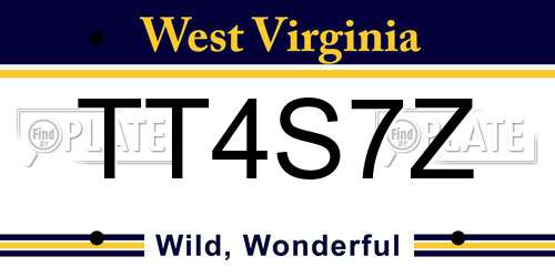 TT4S7Z West Virginia License Plate