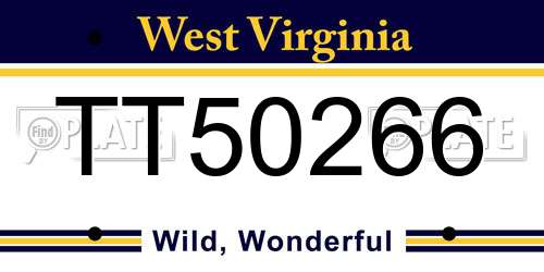 TT50266 West Virginia License Plate