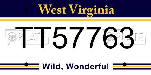 TT57763 West Virginia License Plate