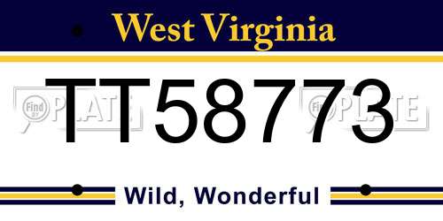 TT58773 West Virginia License Plate