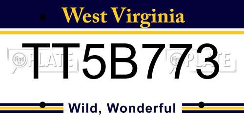 TT5B773 West Virginia License Plate