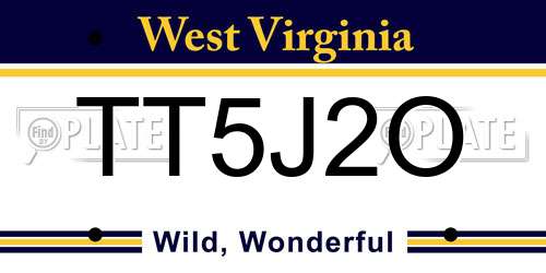 TT5J2O West Virginia License Plate