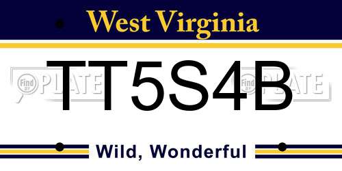 TT5S4B West Virginia License Plate