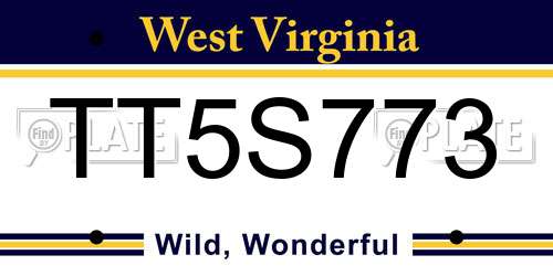 TT5S773 West Virginia License Plate