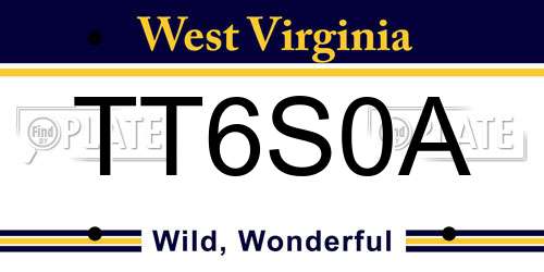 TT6S0A West Virginia License Plate