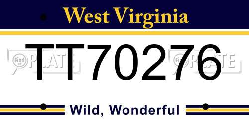 TT70276 West Virginia License Plate