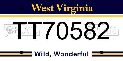 TT70582 West Virginia License Plate