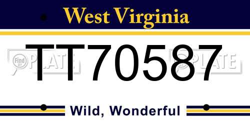 TT70587 West Virginia License Plate