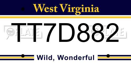 TT7D882 West Virginia License Plate