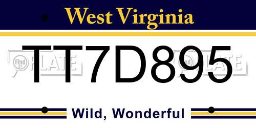 TT7D895 West Virginia License Plate