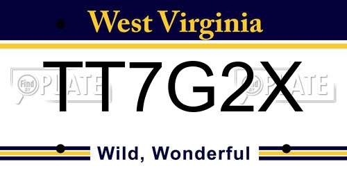 TT7G2X West Virginia License Plate