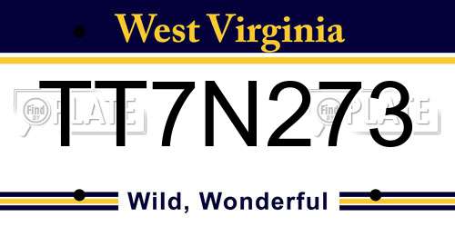 TT7N273 West Virginia License Plate