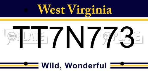 TT7N773 West Virginia License Plate