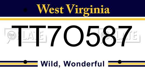 TT7O587 West Virginia License Plate