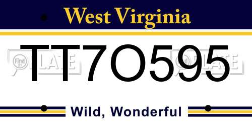TT7O595 West Virginia License Plate