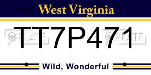 TT7P471 West Virginia License Plate