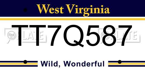 TT7Q587 West Virginia License Plate