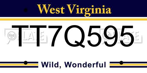 TT7Q595 West Virginia License Plate