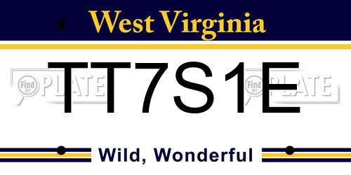 TT7S1E West Virginia License Plate