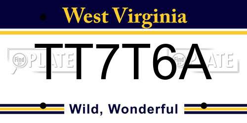 TT7T6A West Virginia License Plate