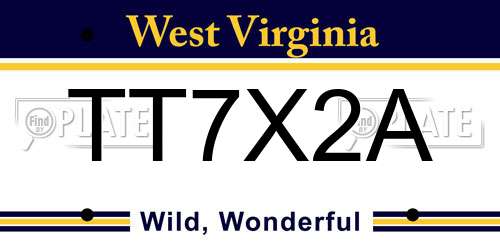 TT7X2A West Virginia License Plate