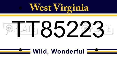 TT85223 West Virginia License Plate