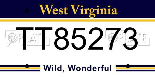 TT85273 West Virginia License Plate