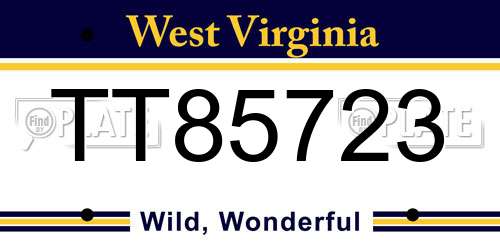 TT85723 West Virginia License Plate