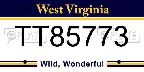 TT85773 West Virginia License Plate