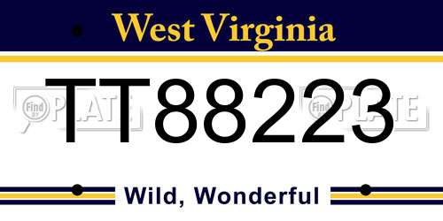 TT88223 West Virginia License Plate