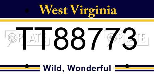 TT88773 West Virginia License Plate