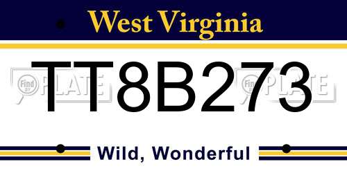 TT8B273 West Virginia License Plate