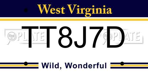 TT8J7D West Virginia License Plate