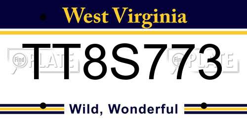 TT8S773 West Virginia License Plate